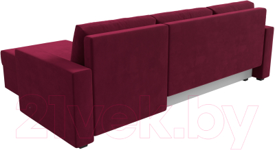 Диван угловой Лига Диванов Траумберг Лайт правый (микровельвет бордовый)