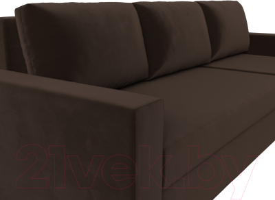 Диван угловой Лига Диванов Траумберг Лайт правый (микровельвет коричневый)