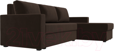 Диван угловой Лига Диванов Траумберг Лайт правый (микровельвет коричневый)