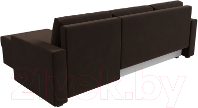 Диван угловой Лига Диванов Траумберг Лайт правый (микровельвет коричневый)