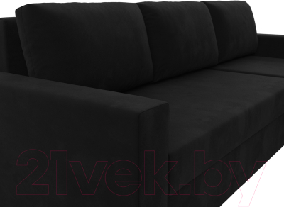 Диван угловой Лига Диванов Траумберг Лайт правый (микровельвет черный)