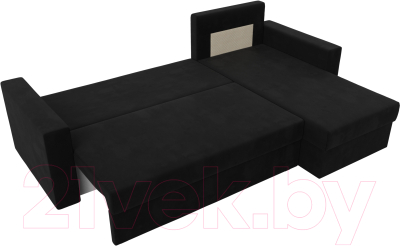 Диван угловой Лига Диванов Траумберг Лайт правый (микровельвет черный)