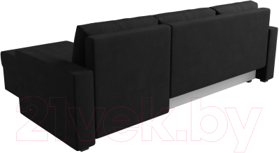 Диван угловой Лига Диванов Траумберг Лайт правый (микровельвет черный)