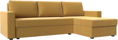 Диван угловой Лига Диванов Траумберг Лайт правый (микровельвет желтый) - фото
