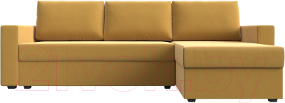 Диван угловой Лига Диванов Траумберг Лайт правый (микровельвет желтый)