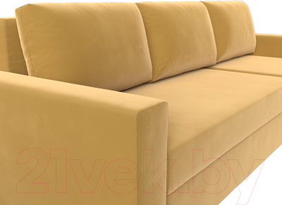 Диван угловой Лига Диванов Траумберг Лайт правый (микровельвет желтый)