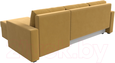 Диван угловой Лига Диванов Траумберг Лайт правый (микровельвет желтый)