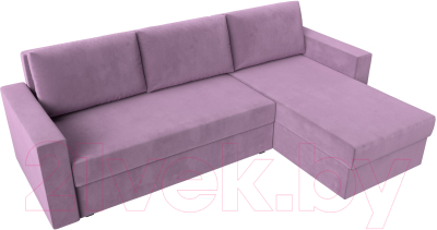Диван угловой Лига Диванов Траумберг Лайт правый (микровельвет сиреневый)