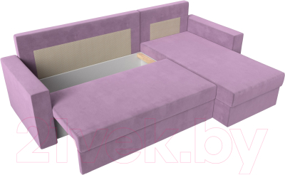 Диван угловой Лига Диванов Траумберг Лайт правый (микровельвет сиреневый)