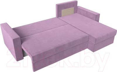 Диван угловой Лига Диванов Траумберг Лайт правый (микровельвет сиреневый)