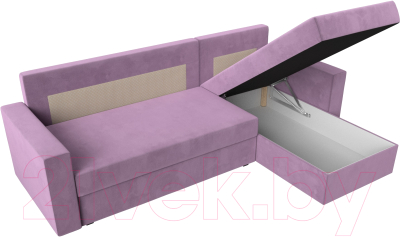 Диван угловой Лига Диванов Траумберг Лайт правый (микровельвет сиреневый)