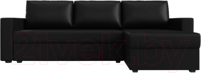 Диван угловой Лига Диванов Траумберг Лайт правый (экокожа черный)