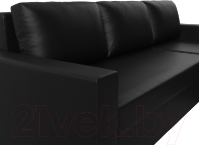 Диван угловой Лига Диванов Траумберг Лайт правый (экокожа черный)