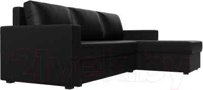 Диван угловой Лига Диванов Траумберг Лайт правый (экокожа черный)