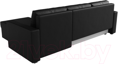 Диван угловой Лига Диванов Траумберг Лайт правый (экокожа черный)