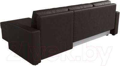 Диван угловой Лига Диванов Траумберг Лайт правый (экокожа коричневый)