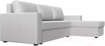 Диван угловой Лига Диванов Траумберг Лайт правый (экокожа белый)
