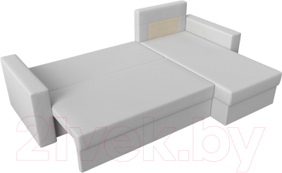 Диван угловой Лига Диванов Траумберг Лайт правый (экокожа белый)