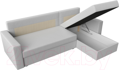 Диван угловой Лига Диванов Траумберг Лайт правый (экокожа белый)