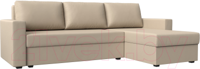 Диван угловой Лига Диванов Траумберг Лайт правый (экокожа бежевый) - фото