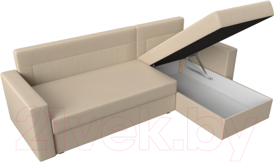 Диван угловой Лига Диванов Траумберг Лайт правый (экокожа бежевый)