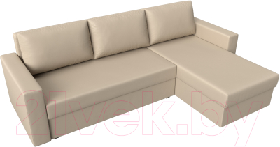 Диван угловой Лига Диванов Траумберг Лайт правый (экокожа бежевый)