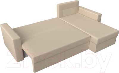 Диван угловой Лига Диванов Траумберг Лайт правый (экокожа бежевый)