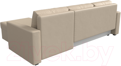 Диван угловой Лига Диванов Траумберг Лайт правый (экокожа бежевый)