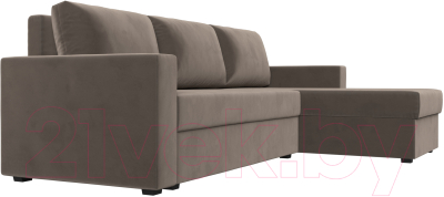 Диван угловой Лига Диванов Траумберг Лайт правый (велюр коричневый)