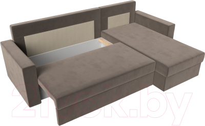 Диван угловой Лига Диванов Траумберг Лайт правый (велюр коричневый)