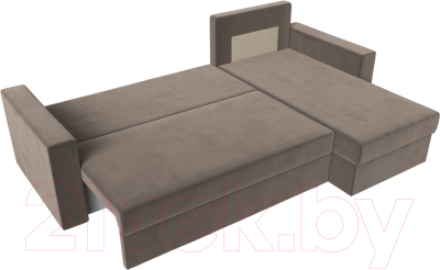 Диван угловой Лига Диванов Траумберг Лайт правый (велюр коричневый)