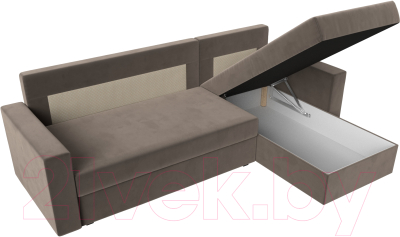 Диван угловой Лига Диванов Траумберг Лайт правый (велюр коричневый)