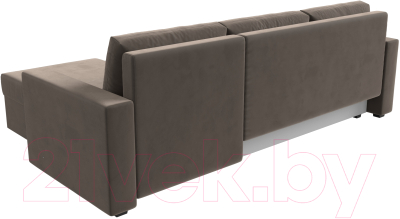 Диван угловой Лига Диванов Траумберг Лайт правый (велюр коричневый)