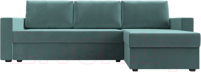 Диван угловой Лига Диванов Траумберг Лайт правый (велюр бирюзовый)