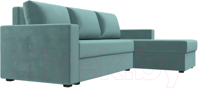 Диван угловой Лига Диванов Траумберг Лайт правый (велюр бирюзовый)