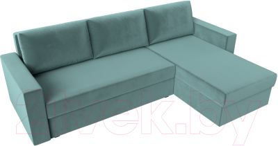 Диван угловой Лига Диванов Траумберг Лайт правый (велюр бирюзовый)