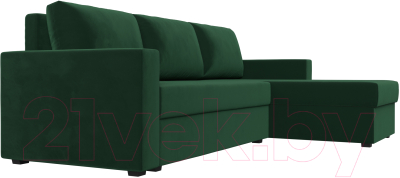 Диван угловой Лига Диванов Траумберг Лайт правый (велюр зеленый)