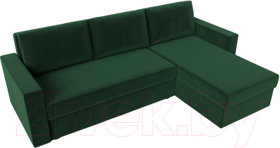 Диван угловой Лига Диванов Траумберг Лайт правый (велюр зеленый)