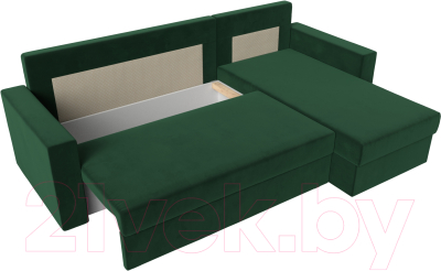 Диван угловой Лига Диванов Траумберг Лайт правый (велюр зеленый)