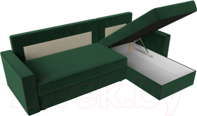 Диван угловой Лига Диванов Траумберг Лайт правый (велюр зеленый)