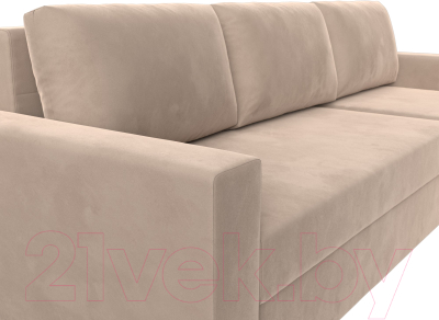 Диван угловой Лига Диванов Траумберг Лайт правый (велюр бежевый)