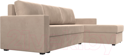 Диван угловой Лига Диванов Траумберг Лайт правый (велюр бежевый)