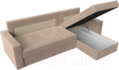 Диван угловой Лига Диванов Траумберг Лайт правый (велюр бежевый)