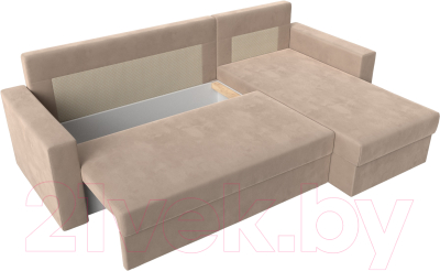 Диван угловой Лига Диванов Траумберг Лайт правый (велюр бежевый)