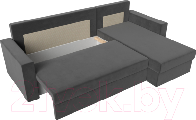 Диван угловой Лига Диванов Траумберг Лайт правый (велюр серый)