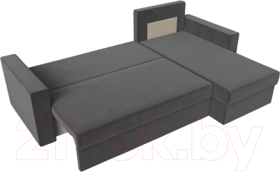 Диван угловой Лига Диванов Траумберг Лайт правый (велюр серый)