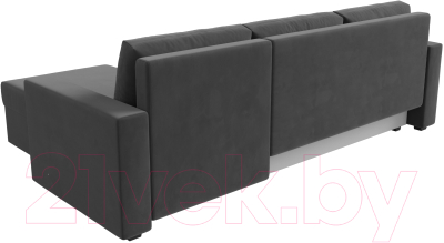Диван угловой Лига Диванов Траумберг Лайт правый (велюр серый)