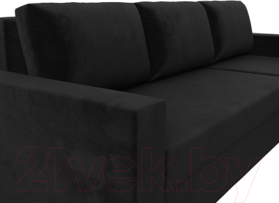 Диван угловой Лига Диванов Траумберг Лайт правый (велюр черный)