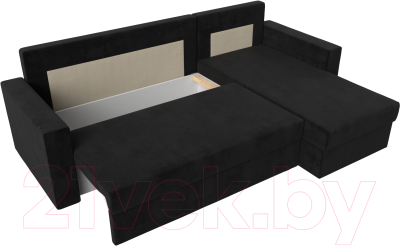 Диван угловой Лига Диванов Траумберг Лайт правый (велюр черный)