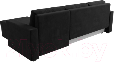 Диван угловой Лига Диванов Траумберг Лайт правый (велюр черный)